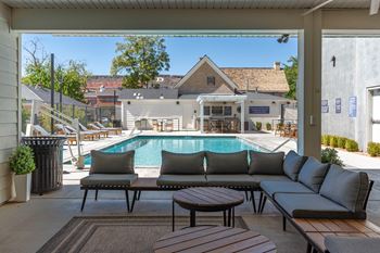 Covered patio with chairs